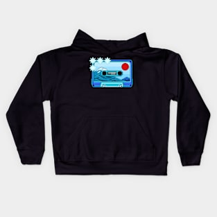 Pixel art Retro music tape Kids Hoodie